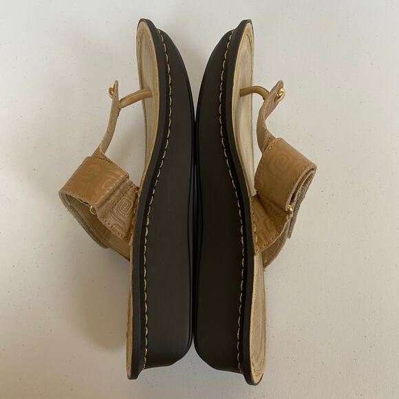 Alegria Women's Carina Tan Leather Wedge Thong Flip Flop Sandal Size 41 10.5-11 - Picture 8 of 10